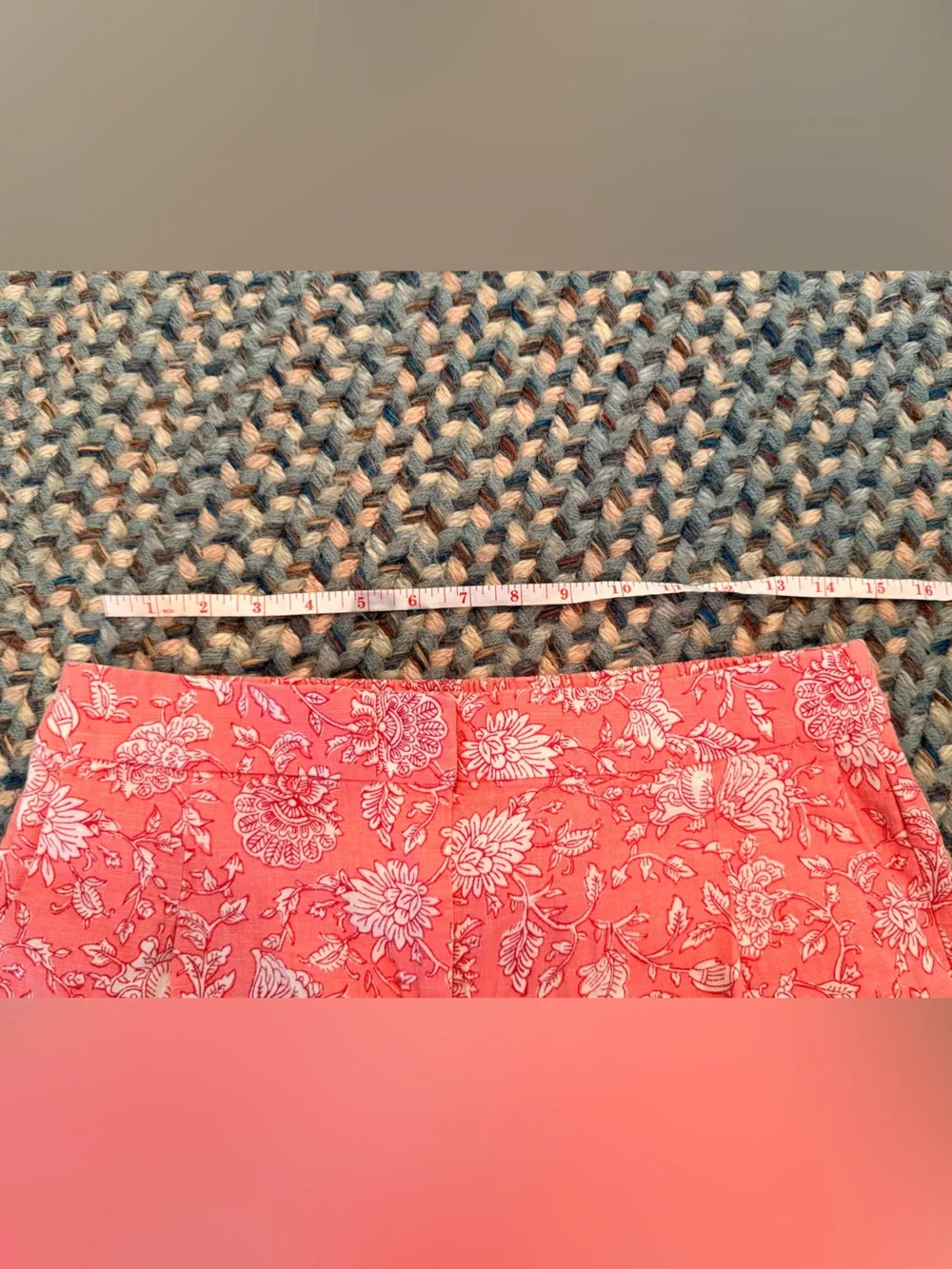 J Crew Linen Cotton Coral Shorts sz 10